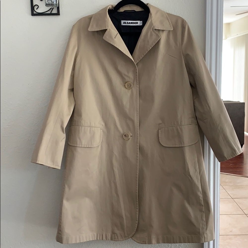 Jil Sander 2 button half trench coat